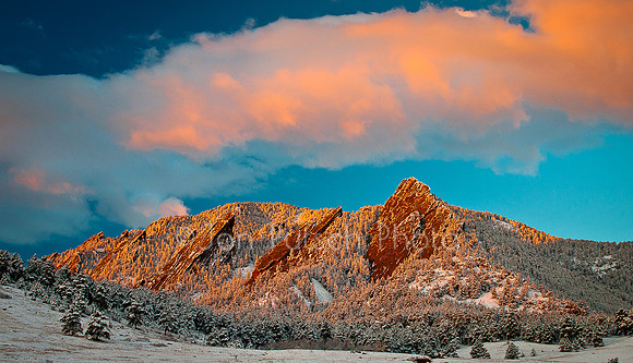 Sunrise on the Flatirons, Boulder, CO